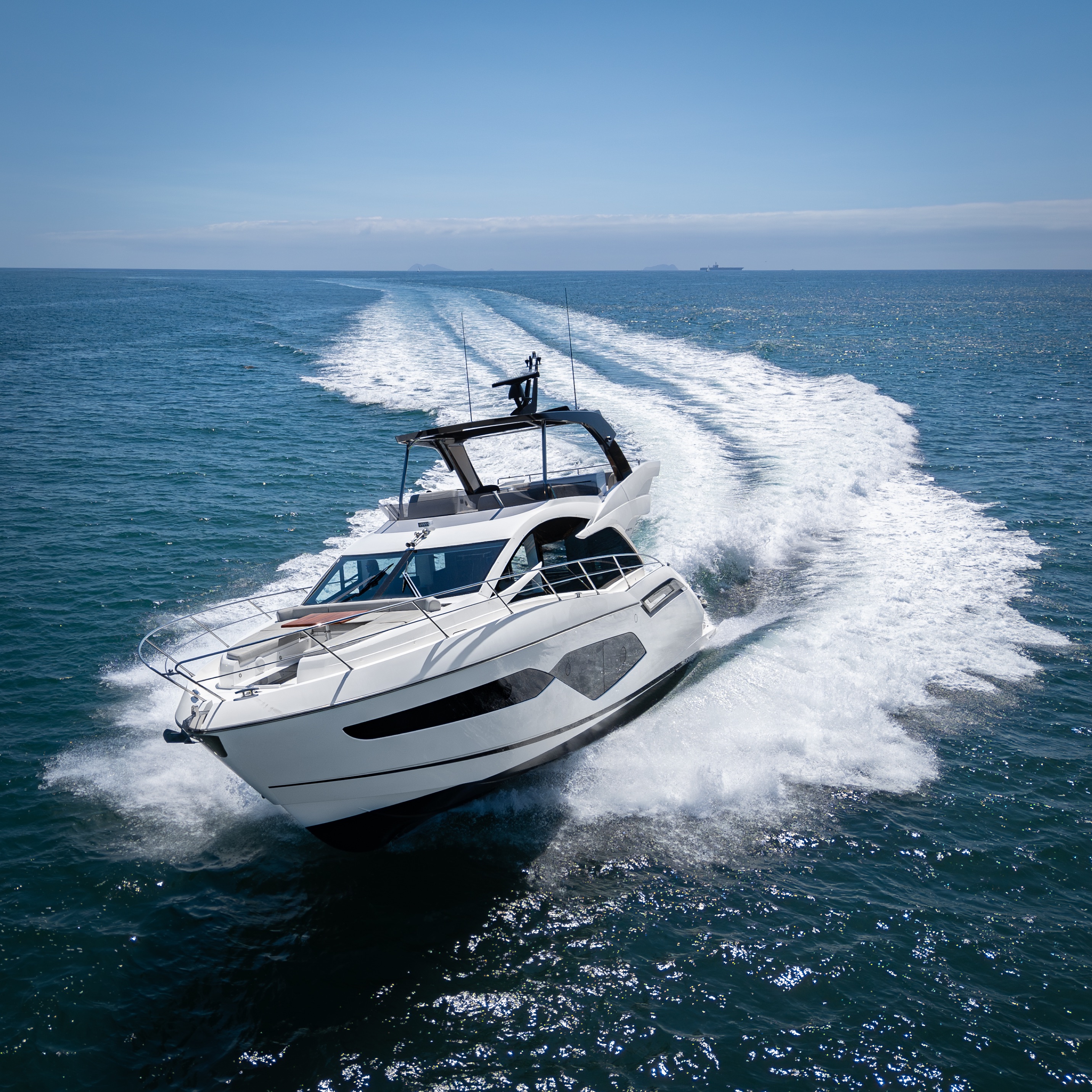 Luxury Sunseeker yacht cruising
